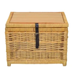 Best Wohnen 58x44x45 Couchtisch Truhe aus Rattan Geflecht - Valnut