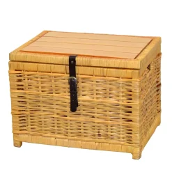 Best Wohnen 58x44x45 Couchtisch Truhe aus Rattan Geflecht - Valnut