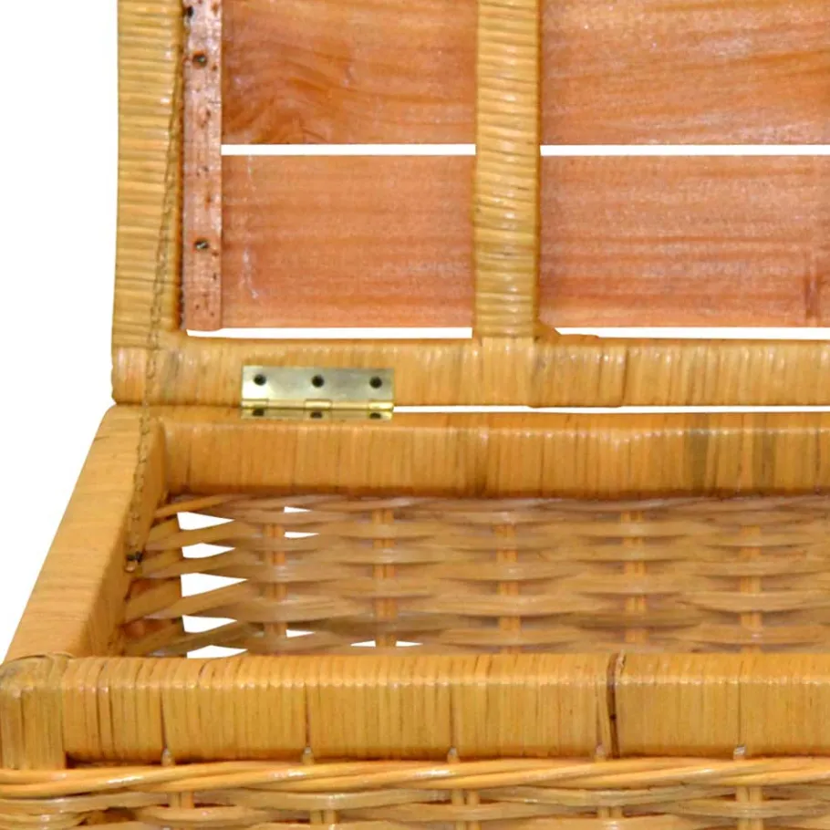 Best Wohnen 58x44x45 Couchtisch Truhe aus Rattan Geflecht - Valnut