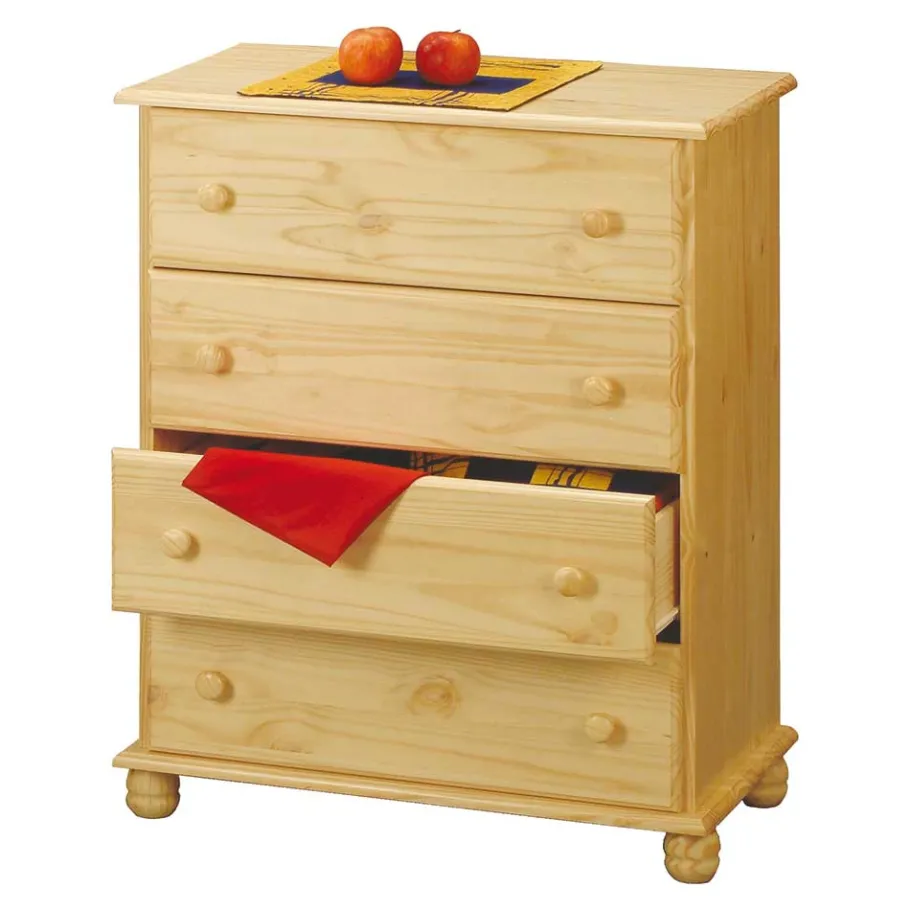 Online Wohnen 80x102x43 Country Style Kommode mit Kugelfüßen - Kascanu