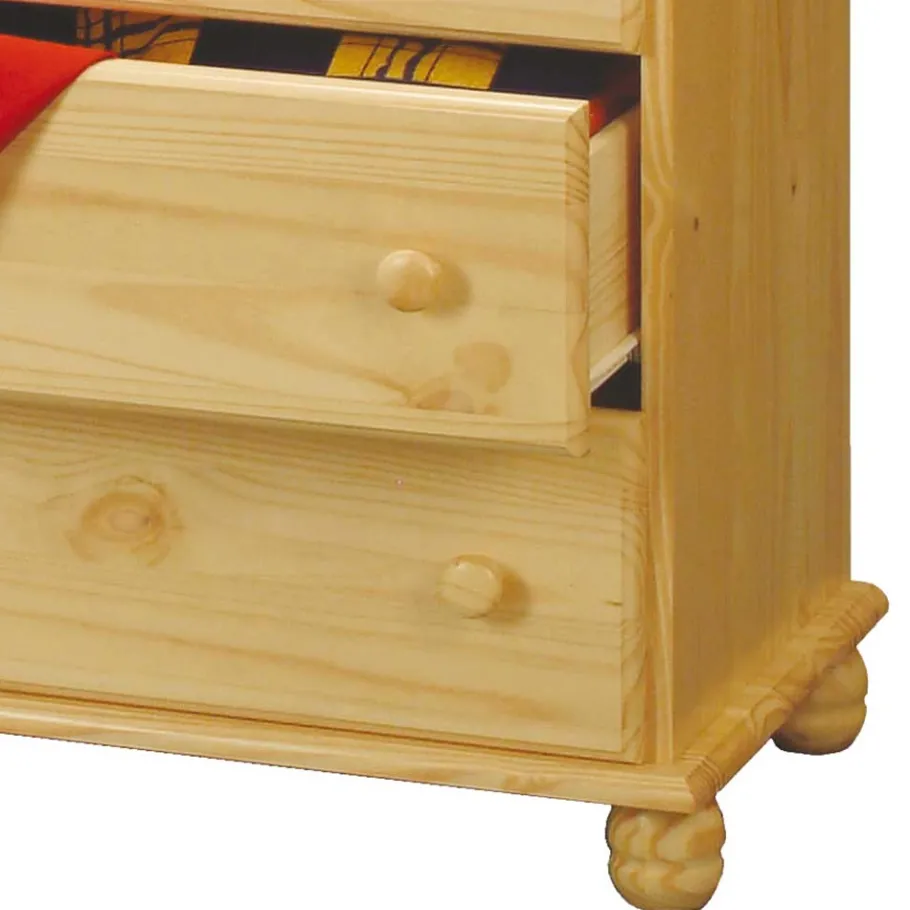 Online Wohnen 80x102x43 Country Style Kommode mit Kugelfüßen - Kascanu