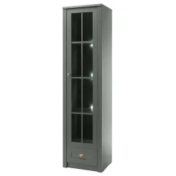 Sale Wohnen 50x197x43 Country Vitrine in Dunkelgrün - Niestov