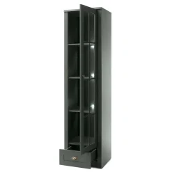 Sale Wohnen 50x197x43 Country Vitrine in Dunkelgrün - Niestov