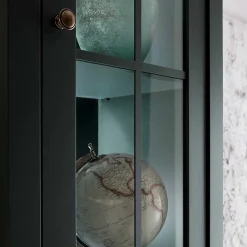 Sale Wohnen 50x197x43 Country Vitrine in Dunkelgrün - Niestov