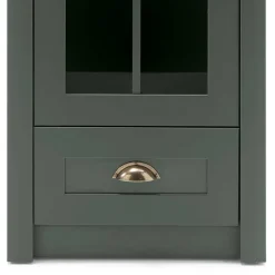 Sale Wohnen 50x197x43 Country Vitrine in Dunkelgrün - Niestov