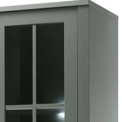 Sale Wohnen 50x197x43 Country Vitrine in Dunkelgrün - Niestov