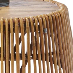 Best Wohnen 69x38x69 Design Couchtisch aus Recyclingholz & Rattan - Valtte