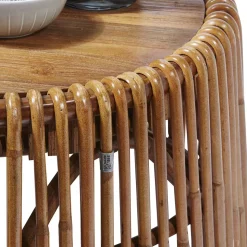 Best Wohnen 69x38x69 Design Couchtisch aus Recyclingholz & Rattan - Valtte