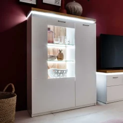 Discount Wohnen 98x143x38 Design Highboard mit Beleuchtung LED - Caldri