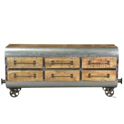 Best Wohnen 150x66x43 Design Kommode im Zugwaggon Look - Bahiro