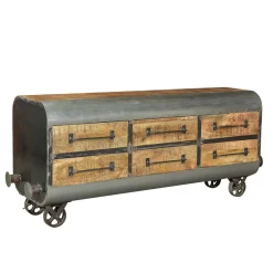 Best Wohnen 150x66x43 Design Kommode im Zugwaggon Look - Bahiro