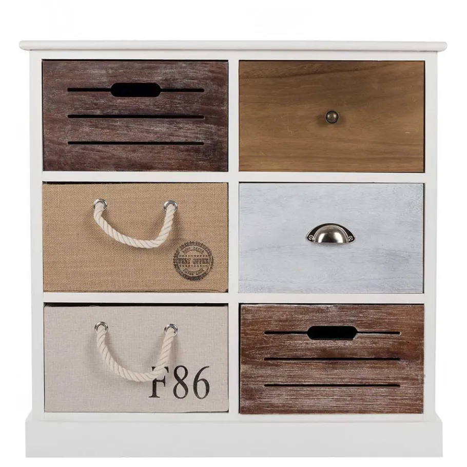 Best Wohnen 70x72x30 Design Kommode mit sechs Schubladen - Amare