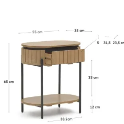Clearance Wohnen 55x65x35 Design Nachtkommode oval - Ilvenda