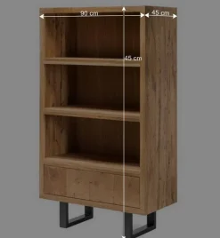 Hot Wohnen 90x160x45 Design Regal aus Asteiche - Ventida