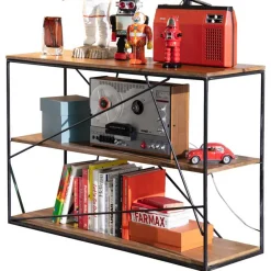 Online Wohnen 120x82x40 Design Regal aus Stahl & Holz - Offia