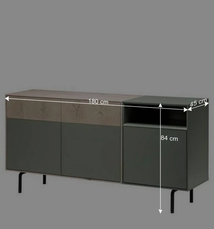 Best Wohnen 180x84x45 Design Sideboard zweifarbig - Ajevos