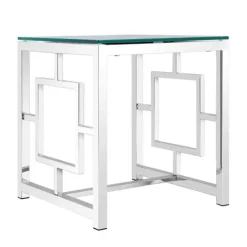 Discount Wohnen 50x53x50 Designer Tisch mit Glas Platte - Memionda