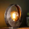 New Wohnen 30x32x13 Designer Tischleuchte aus Metall in Altsilber - Hugo