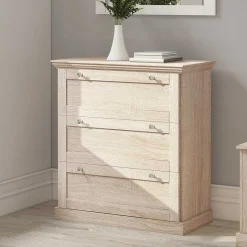 Discount Wohnen 75x80x35 Dielenkommode in Holznachbildung Eiche - Onjedda