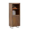 Best Wohnen 55x140x35 Dunkles Regal aus Kiefer Massivholz - Lavagna