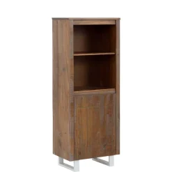 Best Wohnen 55x140x35 Dunkles Regal aus Kiefer Massivholz - Lavagna