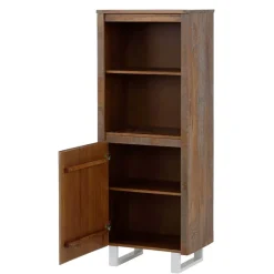 Best Wohnen 55x140x35 Dunkles Regal aus Kiefer Massivholz - Lavagna