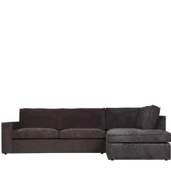 Discount Wohnen 283x92x197 Eckcouch in Grau Cord Stoff - Olciano