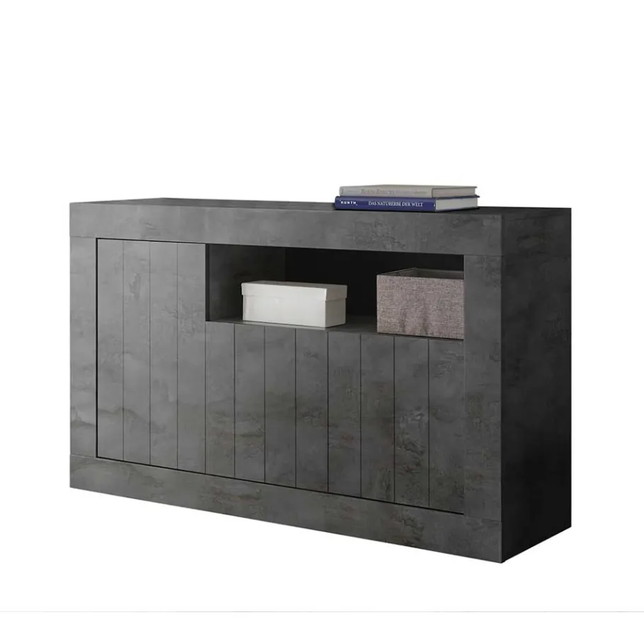Best Wohnen 138x86x43 Esszimmer Kommode in Dunkelgrau - Putri