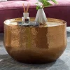 Clearance Wohnen 60x35x60 Fassförmiger Couchtisch in Gold - Aspect