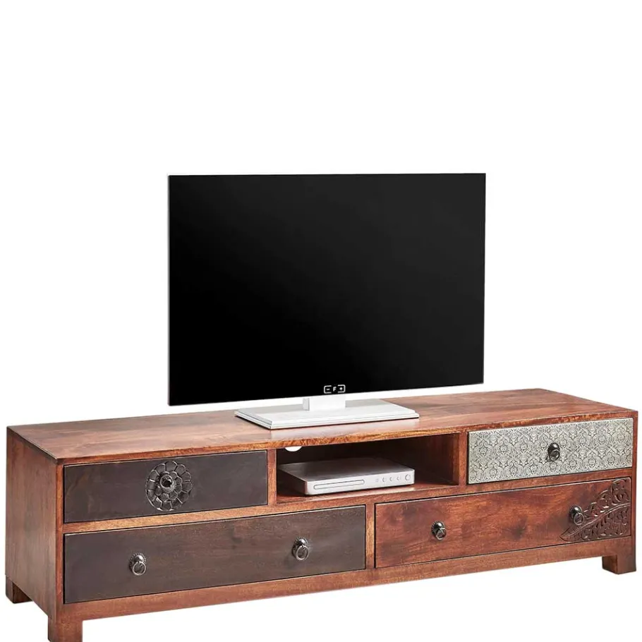 Outlet Wohnen 150x40x40 Fernsehkommode aus Akazie mehrfarbig - Welina