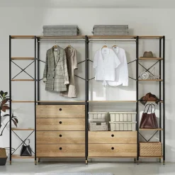 Best Wohnen 253x210x30 Garderobe - offener Kleiderschrank - Borgetto