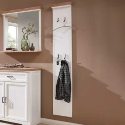 Outlet Wohnen 41x195x9 Garderobenpaneel mit 4 festen Haken - Nurelcas