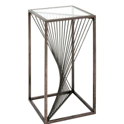 Wohnen 30x60x30 Glastisch mit Metallgestell - Tyrcio