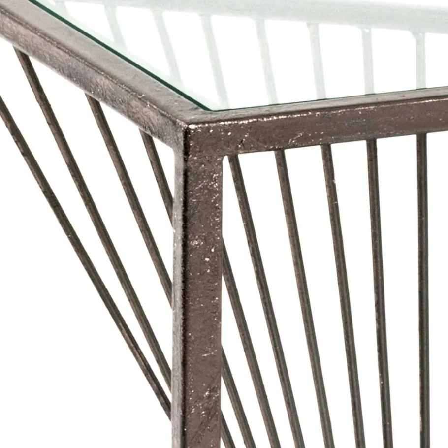 Wohnen 30x60x30 Glastisch mit Metallgestell - Tyrcio
