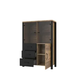 Sale Wohnen 101x146x43 Glastüren Highboard in Fichte NB - Simeona