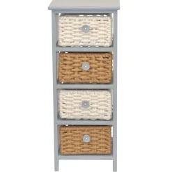 Best Wohnen 30x73x25 Graues Regal mit vier Körben - Donnira