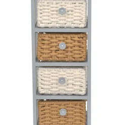 Best Wohnen 30x73x25 Graues Regal mit vier Körben - Donnira