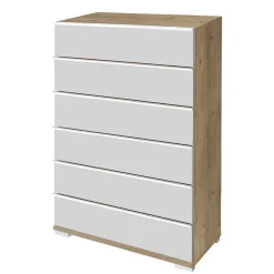 Clearance Wohnen 75x120x42 Große Hochkommode mit sechs Schubladen - Nuetran