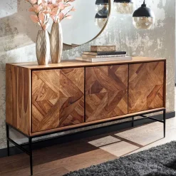 Best Wohnen 123x70x45 Große Kommode aus Sheesham Holz - Ovalle