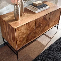 Best Wohnen 123x70x45 Große Kommode aus Sheesham Holz - Ovalle