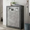 Hot Wohnen 110x144x43 Highboard in Beton Grau Dekor - Beverli