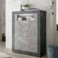 Hot Wohnen 110x144x43 Highboard in Beton Grau Dekor - Beverli
