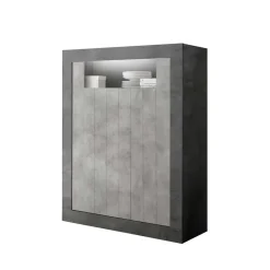 Hot Wohnen 110x144x43 Highboard in Beton Grau Dekor - Beverli