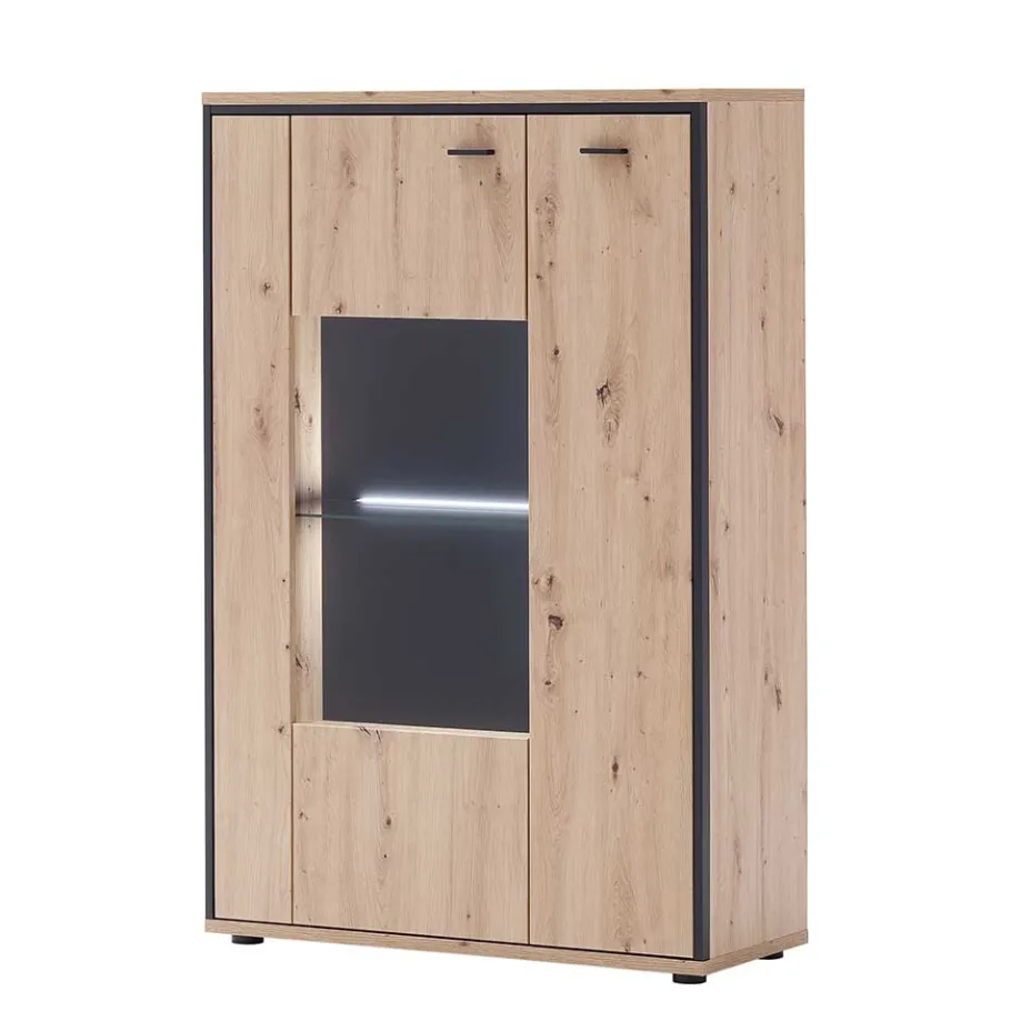 Sale Wohnen 93x142x38 Highboard mit Glaseinsatz - Nikdus