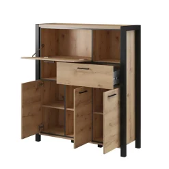 Sale Wohnen 120x140x41 Highboard mit Klappe & 3 Türen - Zavorra
