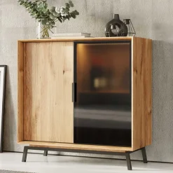 Online Wohnen 101x101x45 Highboard mit Schiebetüren - Fabiella