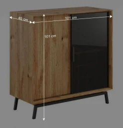 Online Wohnen 101x101x45 Highboard mit Schiebetüren - Fabiella