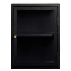 New Wohnen 45x60x25 Hängende Vitrine aus Metall in Schwarz - Butoaie