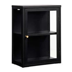 New Wohnen 45x60x25 Hängende Vitrine aus Metall in Schwarz - Butoaie