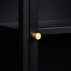 New Wohnen 45x60x25 Hängende Vitrine aus Metall in Schwarz - Butoaie